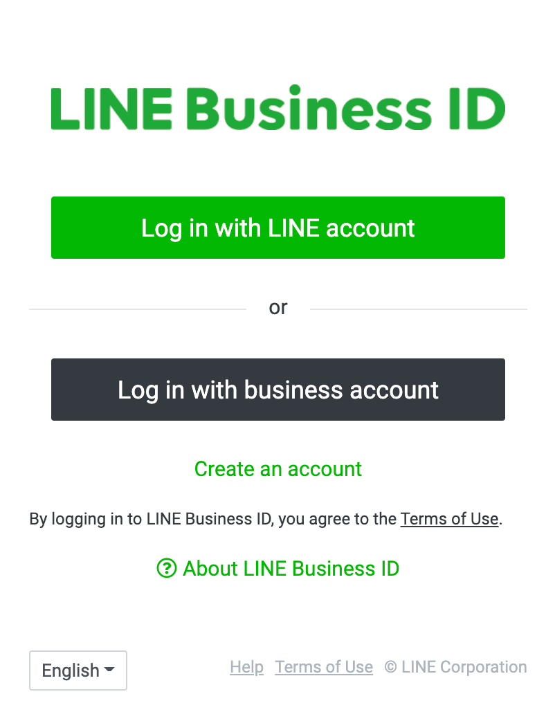 LINE Developers Console 登入畫面。請使用具備目標 Provider 權限的帳號登入。